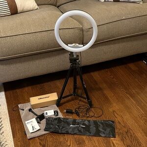 Black LED Ring Light with Tripod